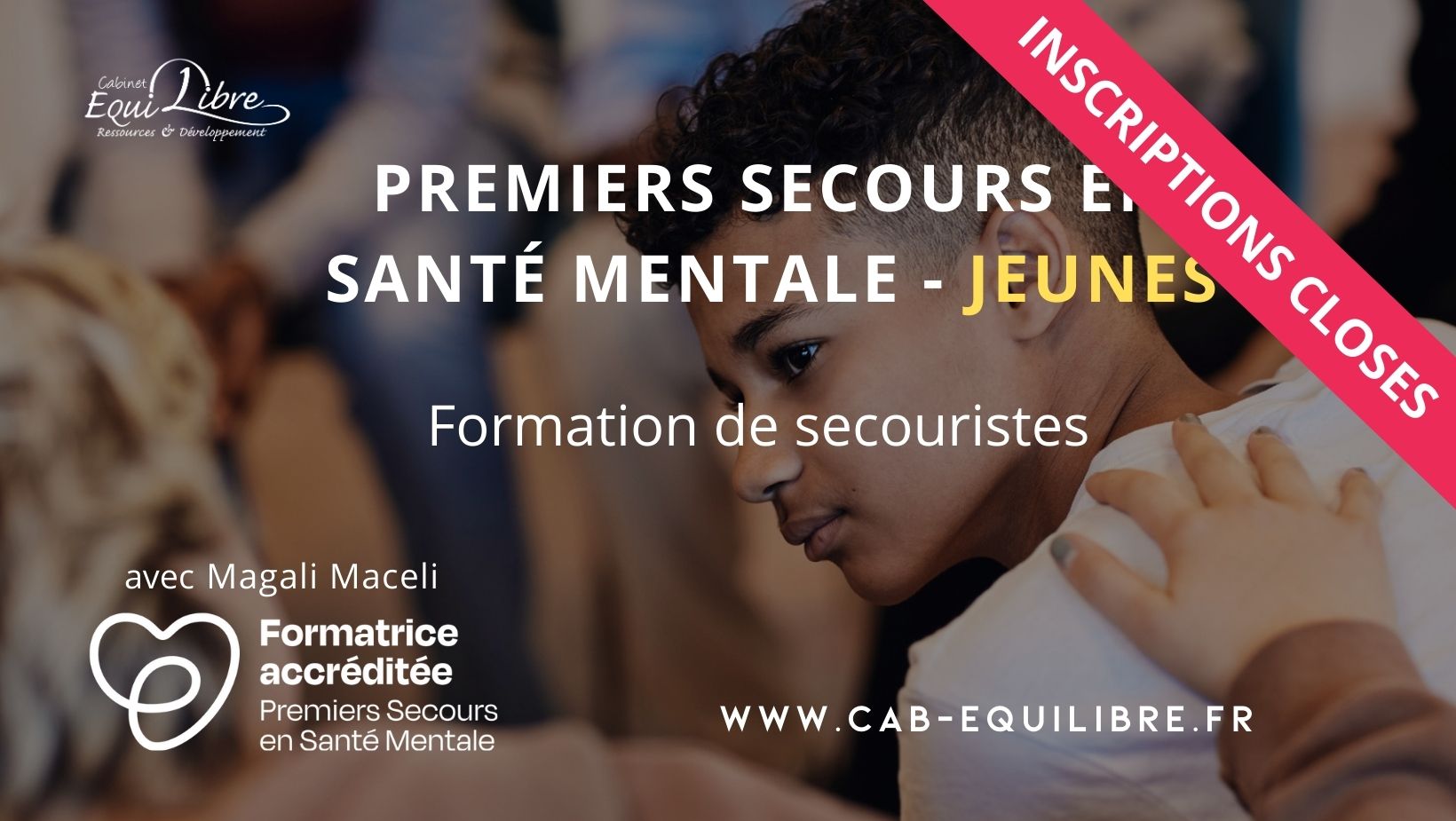 Formation PSSM Jeunes du Cabinet ÉquiLibre – Inscriptions closes : un adolescent attentif et semblant en détresse, soutenu par la main d’un adulte, illustrant l’importance du soutien en santé mentale.